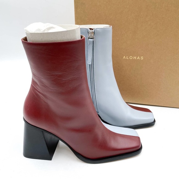 Alohas Shoes - Alohas South Bicolor Boots Blue Burgundy